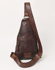 Spaghetti Western Swc191Brn Sling Vintage Handmade Drum Dyed Genuine European Cowhide Leather Women Bag Western Handbag Purse