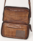 Spaghetti Western Swc195Brn Wallet Vintage Handmade Drum Dyed Genuine European Cowhide Leather Women Bag Western Handbag Purse
