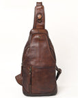 Spaghetti Western Swc202Brn Sling Vintage Handmade Drum Dyed Genuine European Cowhide Leather Women Bag Western Handbag Purse
