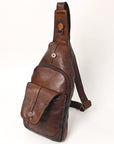 Spaghetti Western Swc202Brn Sling Vintage Handmade Drum Dyed Genuine European Cowhide Leather Women Bag Western Handbag Purse