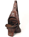 Spaghetti Western Swc202Brn Sling Vintage Handmade Drum Dyed Genuine European Cowhide Leather Women Bag Western Handbag Purse
