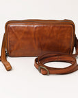 Spaghetti Western Swc433Cg Coin Purse Vintage Handmade Drum Dyed Genuine European Cowhide Leather Women Bag Western Handbag Purse