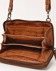 Spaghetti Western Swc433Cg Coin Purse Vintage Handmade Drum Dyed Genuine European Cowhide Leather Women Bag Western Handbag Purse