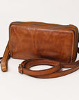 Spaghetti Western Swc433Cg Coin Purse Vintage Handmade Drum Dyed Genuine European Cowhide Leather Women Bag Western Handbag Purse