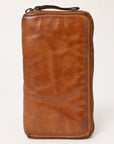 Spaghetti Western Swc434Cg Wallet Vintage Handmade Drum Dyed Genuine European Cowhide Leather Women Bag Western Handbag Purse