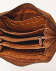 Spaghetti Western Swc434Cg Wallet Vintage Handmade Drum Dyed Genuine European Cowhide Leather Women Bag Western Handbag Purse