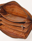 Spaghetti Western Swc434Cg Wallet Vintage Handmade Drum Dyed Genuine European Cowhide Leather Women Bag Western Handbag Purse