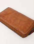 Spaghetti Western Swc434Cg Wallet Vintage Handmade Drum Dyed Genuine European Cowhide Leather Women Bag Western Handbag Purse
