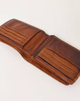 Spaghetti Western Swc463Cg Wallet Vintage Handmade Drum Dyed Genuine European Cowhide Leather Women Bag Western Handbag Purse