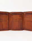Spaghetti Western Swc464Cg Wallet Vintage Handmade Drum Dyed Genuine European Cowhide Leather Women Bag Western Handbag Purse