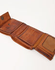 Spaghetti Western Swc465Cg Wallet Vintage Handmade Drum Dyed Genuine European Cowhide Leather Women Bag Western Handbag Purse