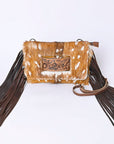 American Darling Hand Tooled Hair-On Genuine Leather Women Bag Western Handbag Purse