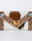 OHLAY KBG224 Coin Purse Hand Tooled Hair-On Genuine Leather women bag western handbag purse