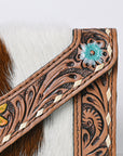 OHLAY KBG224 Coin Purse Hand Tooled Hair-On Genuine Leather women bag western handbag purse