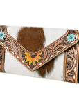 OHLAY KBG224 Coin Purse Hand Tooled Hair-On Genuine Leather women bag western handbag purse