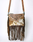 OHLAY KBG229 Cross Body Hand Tooled Hair-On Genuine Leather women bag western handbag purse