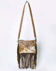 OHLAY KBG229 Cross Body Hand Tooled Hair-On Genuine Leather women bag western handbag purse