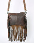 OHLAY KBG229 Cross Body Hand Tooled Hair-On Genuine Leather women bag western handbag purse