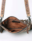 OHLAY KBG229 Cross Body Hand Tooled Hair-On Genuine Leather women bag western handbag purse
