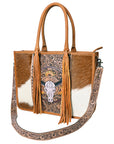OHLAY KBG231 TOTE Hand Tooled Hair-on Genuine Leather women bag western handbag purse