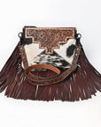 OHLAY KBG233 Cross Body Hand Tooled Hair-On Genuine Leather women bag western handbag purse