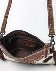 OHLAY KBG233 Cross Body Hand Tooled Hair-On Genuine Leather women bag western handbag purse