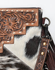 OHLAY KBG233 Cross Body Hand Tooled Hair-On Genuine Leather women bag western handbag purse