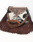 OHLAY KBG233 Cross Body Hand Tooled Hair-On Genuine Leather women bag western handbag purse