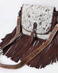 OHLAY MESSENGER Hair-on Genuine Leather women bag western handbag purse
