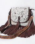 OHLAY MESSENGER Hair-on Genuine Leather women bag western handbag purse