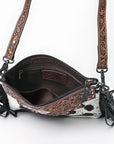 OHLAY KBG237 Cross Body Hand Tooled Hair-On Genuine Leather women bag western handbag purse