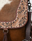 OHLAY MESSENGER Hand Tooled Hair-on Genuine Leather women bag western handbag purse