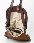 OHLAY MESSENGER Hand Tooled Hair-on Genuine Leather women bag western handbag purse