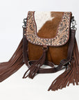 OHLAY MESSENGER Hand Tooled Hair-on Genuine Leather women bag western handbag purse