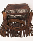 OHLAY TOILETRY Hair-on Genuine Leather women bag western handbag purse