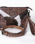 OHLAY KBG250 Cross Body Hand Tooled Hair-On Genuine Leather women bag western handbag purse