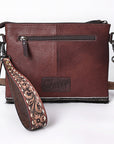 OHLAY KBG250 Cross Body Hand Tooled Hair-On Genuine Leather women bag western handbag purse