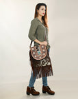 American Darling ADBGA420 Hand Tooled Hair-On Genuine Leather Women Bag Western Handbag Purse