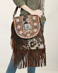 American Darling ADBGA420 Hand Tooled Hair-On Genuine Leather Women Bag Western Handbag Purse