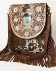 American Darling ADBGA420 Hand Tooled Hair-On Genuine Leather Women Bag Western Handbag Purse