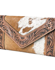 OHLAY KBG257 Coin Purse Hand Tooled Hair-On Genuine Leather women bag western handbag purse