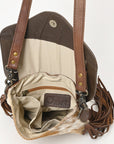 OHLAY KBG259 Cross Body Hand Tooled Hair-On Genuine Leather women bag western handbag purse