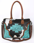OHLAY KBG260 TOTE Embossed Hair-on Genuine Leather women bag western handbag purse