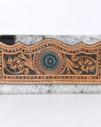 OHLAY KBG265 Coin Purse Hand Tooled Hair-On Genuine Leather women bag western handbag purse