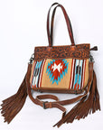 OHLAY KBG271 TOTE Hand Tooled Upcycled Wool Genuine Leather women bag western handbag purse