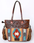 OHLAY KBG271 TOTE Hand Tooled Upcycled Wool Genuine Leather women bag western handbag purse