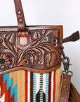 OHLAY KBG271 TOTE Hand Tooled Upcycled Wool Genuine Leather women bag western handbag purse