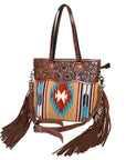 OHLAY KBG271 TOTE Hand Tooled Upcycled Wool Genuine Leather women bag western handbag purse