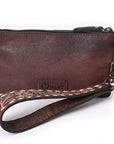 OHLAY WRISTLET Hand Tooled Hair-on Genuine Leather women bag western handbag purse