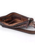 OHLAY WRISTLET Hand Tooled Hair-on Genuine Leather women bag western handbag purse